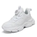 Klassische weiße Jungen-Sneaker mit praktischem Drehverschluss für Schule und Sport - 31 / Weiße Lederausführung