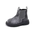 Stylish children's denim texture Chelsea boots with thick anti-slip sole in grey - Size 21 / Inner Length 13.5cm / Gray