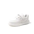 Warme witte kindersneakers met roze accenten en zachte fleecevoering voor de winter - Roze