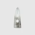 Natural gray Xiuyan jade horn-shaped toggle button with unique dendritic patterns - Horn Shape (Y312) / 14x40mm