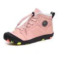 Pink high-top children's winter shoes with warm faux fur lining and anti-slip sole - 30 / Pink