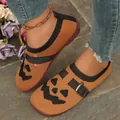 Mocasines de punto transpirable naranja con estampado de calabaza de Halloween y hebilla - 36 / Tostado