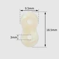 Pearly white silicone drawstring cord lock showing 18.5mm height and 9.5mm width - 9.5*18.5mm / Green