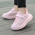 Pink girls' mesh sports sneakers with breathable fabric and velcro straps - 28 / Mesh Style (JJL999) / Pink