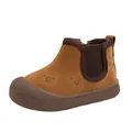 Gemütliche braune Baby-Winterstiefel mit warmem Fleecefutter und süßer Bärenstickerei - 4 Paare/Packung (Größen 22-25) / Camel