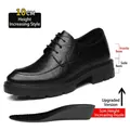 Zapatos con alzas de cuero negro para hombre con elevación de 10 cm y plantilla de 5 cm - 37 / Estilo de Elevación de 10cm (Z83) / 10cm Aumento de Altura / Negro