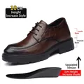 Zapatos de vestir de cuero marrón para hombre con plantilla de 10 cm de elevación - 37 / Estilo de Elevación de 10cm (Z83) / Espesor de Suela 10cm / Marrón