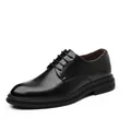 Scarpe classiche in pelle nera da uomo rialzate di 6 cm con calda fodera in pile - 38 / Stile Rialzato 6cm Foderato in Pile (782-2) / Nero