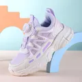 Baskets de sport respirantes pour filles en lavande et blanc avec système à molette - 28 / Style Double Maille (JJL6059) / Violet