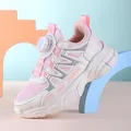 Baskets respirantes rose et blanc pour filles avec système de laçage rapide rotatif - 28 / Style Cuir (JJL6059) / Rose