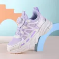 Baskets respirantes pour filles violet et blanc avec système de cadran rotatif - 28 / Style Cuir (JJL6059) / Violet