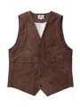 Classic vintage brown corduroy hunting vest for men with five button closure and pockets - XS / Tops / Dark Brown