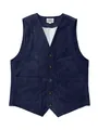 Navy blue corduroy men's vest waistcoat in vintage workwear style with pockets - XS / Tops / Navy Blue