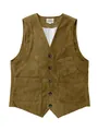 Premium brown corduroy vest for men featuring a classic V-neck design and button closure - XS / Tops / Olive Green