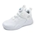Professional white boys' basketball shoes featuring breathable mesh and rotary buckle - 31 / Basketball Shoes (0188) / White