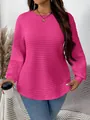 Detailed view of women's fuchsia quilted sweatshirt with textured checkered pattern - Rose Red