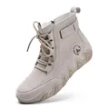 Bottines Martin grises pour femmes avec semelle octopus unique et fermeture éclair latérale - Beige