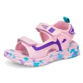 Bequeme rosa und lila leichte Kindersandalen mit weicher Sohle für die Sommermode - Rosa-Lila