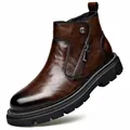 Professionelle Studioaufnahme eines hochwertigen braunen Chelsea-Boots aus Leder mit Reißverschluss - 38 / Braun Einfaches Futter