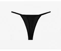 Sexy black mesh transparent T-back thong with thin straps and low waist design for women - S / Bottoms / Black