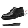 Scarpe stringate uomo nere stile inglese business con rialzo interno di 6cm totale - 37 / Stile Business Rialzato (新28902) / Nero Rialzo Altezza