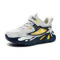 Modische grau-blaue Jungen-Sneaker mit weicher Sohle und praktischem Klettverschluss - 28 / Graublau