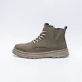Vintage men's brown high-top Martin boots featuring thick durable soles and Spur brand logo - 38 / Gray