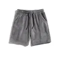 Komfortable graue Herren-Shorts aus Korallenfleece für Sport und Freizeit mit Kordelzug. - S / Unterteile / Grau