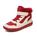 Botas de invierno cálidas para niños en rojo y blanco con forro de piel sintética suave - 26 / Burdeos