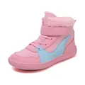 Botas de invierno cálidas para niños rosa y azul con forro de felpa y cierre de velcro. - 26 / Rosa