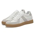 Retro men's German Army Trainer sneakers with 6cm internal height increase in white - 35 / White (Flat)