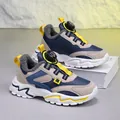 Baskets d'hiver chaudes pour enfants doublées de fourrure avec boucle rotative - 28 / Bleu foncé
