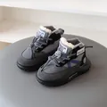 Hohe Kinder-Wintersportschuhe mit warmem Fleece-Futter und Obermaterial aus Leder - Größe 21 (13.5cm) / Grau