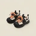Baskets de sport pour enfants doublées polaire pour l'hiver avec embout anti-collision - Noir