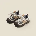 Baskets confortables pour enfants doublées de polaire en marron et beige pour l'hiver - Gris