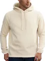Men's cream polar fleece hooded sweatshirt for casual autumn winter outdoor wear - S / Tops / Khaki