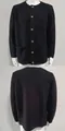 Vista frontale e posteriore di un cardigan da uomo in maglia nera con maniche lunghe. - Nero