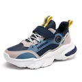 Klobige Winter-Sneaker für Jungen mit Fleece-Futter in Marineblau und Hellblau. - 28 / Fleecegefütterter Dad-Schuh-Stil (978) / Dunkelblau