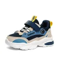 Modische dunkelblaue Jungen-Wintersneaker mit dicker Sohle, Futter und Klettverschluss - 28 / Dunkelblaues Doppelnetz