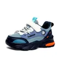 Warme blaue Turnschuhe für Jungen mit Klettverschluss und dicker rutschfester Sohle - 28 / Denimblau Doppelmesh