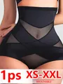 Black high-waisted breathable mesh shaper panties for women tummy control and butt lifting - XS / Bottoms / Black