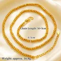 Elegante vergoldete 0,3 cm Perlenkette für Damen mit verstellbarer Verlängerung - Disco-Perlenkette (X5344) / 55cm / Gold