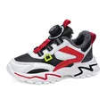 Zapatillas deportivas de invierno para niño en rojo y blanco con hebilla giratoria y forro - 28 / Negro Rojo