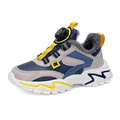 Zapatillas de invierno forradas para niños con cierre giratorio azul y gris. Calzado cómodo. - 28 / Azul marino