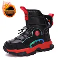 Bottes de neige d'hiver pour garçons, noir et rouge, avec lacets à serrage rapide. - 28 / Noir et Rouge