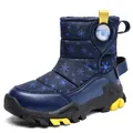 Stivali da neve impermeabili per bambini blu navy con stampa a fiocchi di neve - Blu