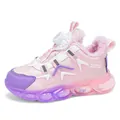 Sneaker invernali per bambini rosa e viola con calda fodera in pile e lacci a rotella - 28 / Pile Rosa Spesso