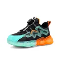Scarpe sportive invernali per bambini in nero e verde menta con allacciatura a rotella - 28 / Nero Pelle