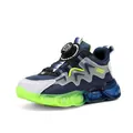 Scarpe sportive invernali per bambini in blu navy e verde neon con fibbia rotante - 28 / Superficie in pelle blu scuro