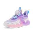 Kinder-Sportschuhe mit Drehverschluss in lila und rosa Mesh-Gewebe - Beige Lila